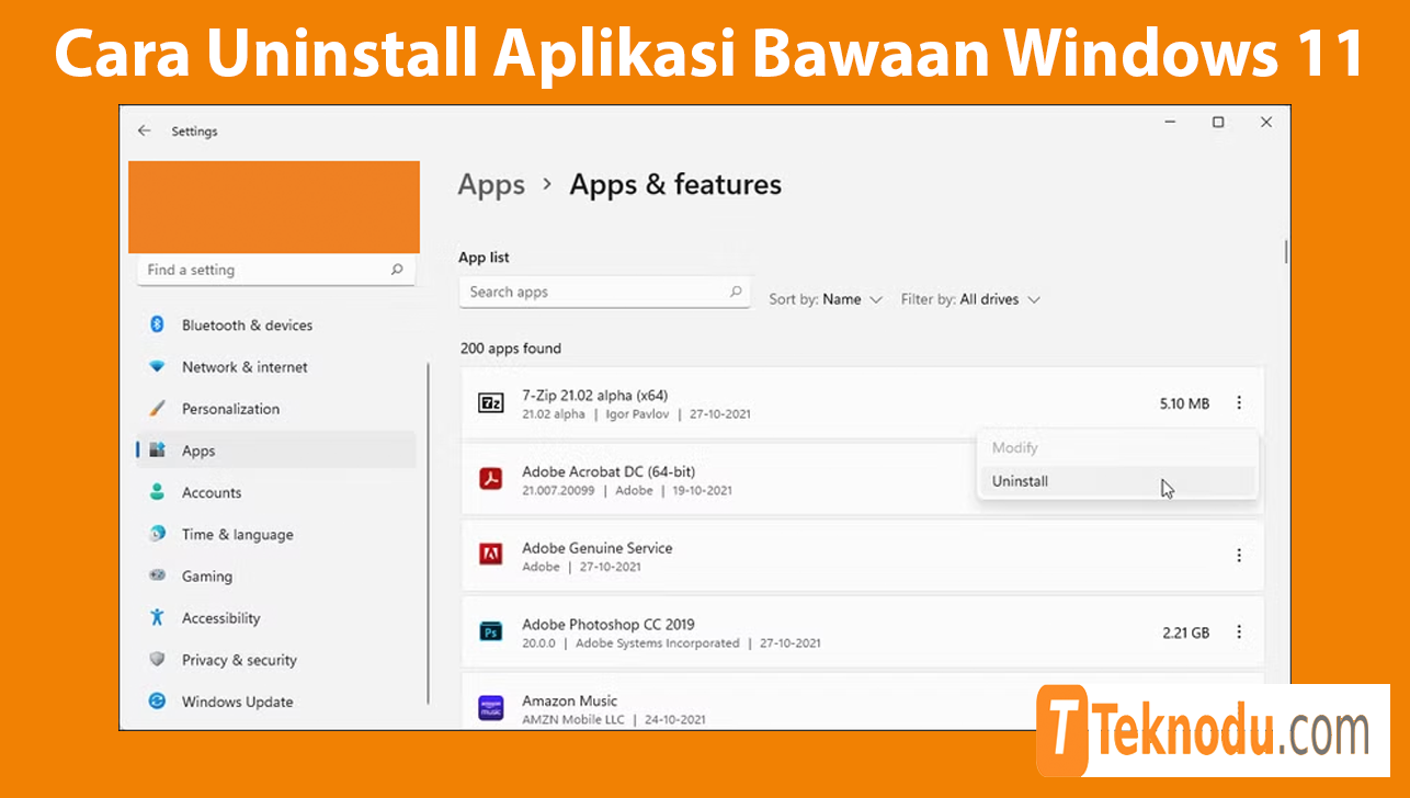 Cara Uninstall Aplikasi Bawaan Windows 11